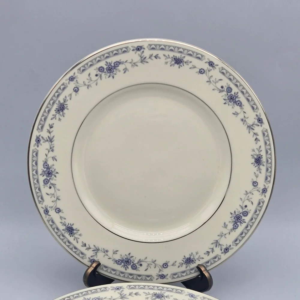 Minton Bellemeade Salad Plates Set of 6 Blue Floral Bone China 8